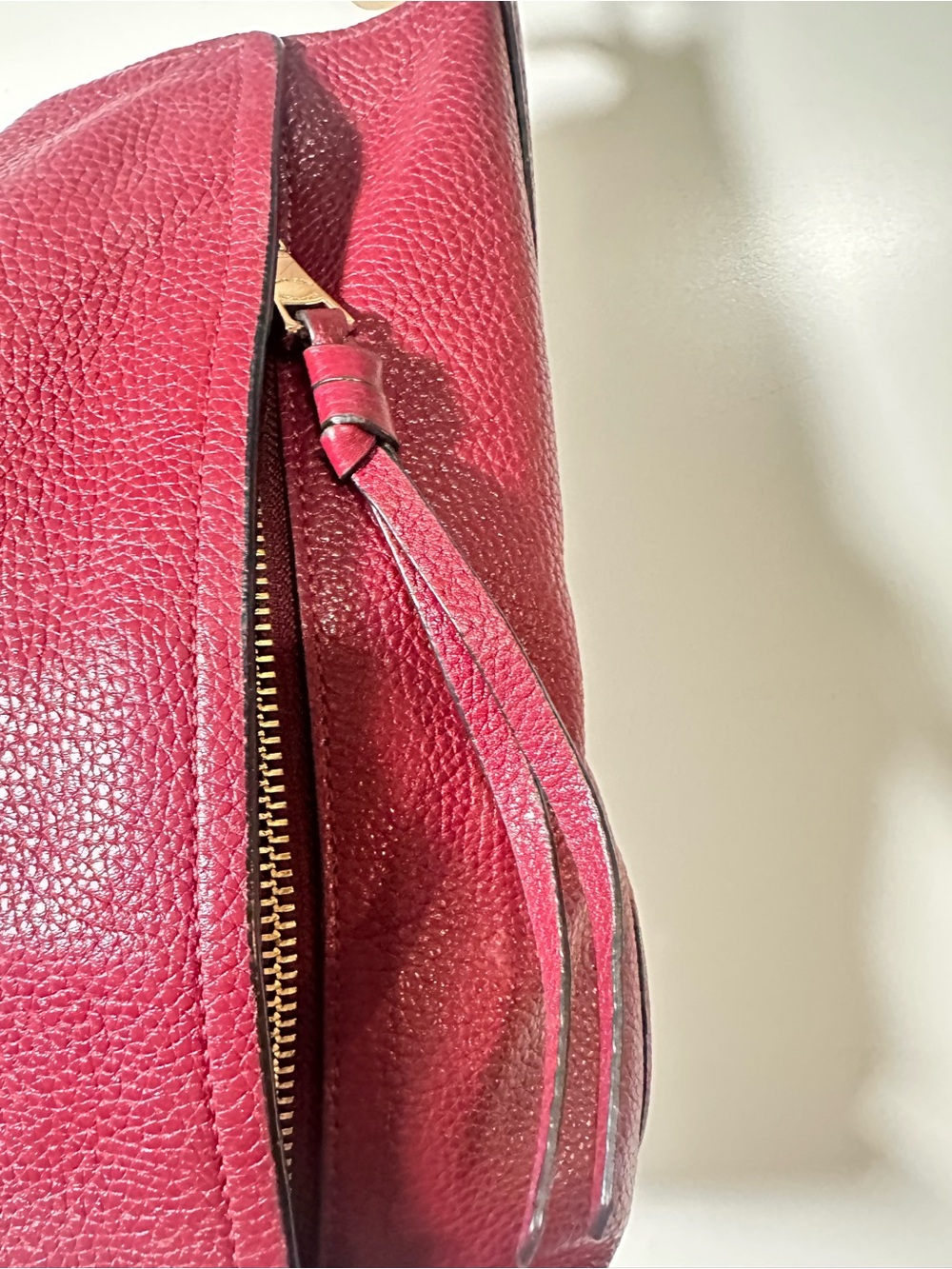 Coach Marlon Hobo Bag Refined Pebble Leather Burgundy Gold F79994 - Picture 3 of 9